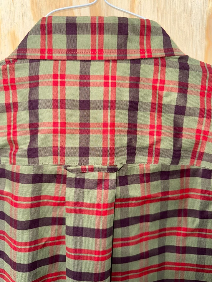 ORVIS OliveRedPlum Checked 100 Cotton Mens Casual Shirt Mint Cond