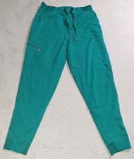 Adar Pro Women s Solid Green Elastic Waist Cargo Scrub Pants / Size Large