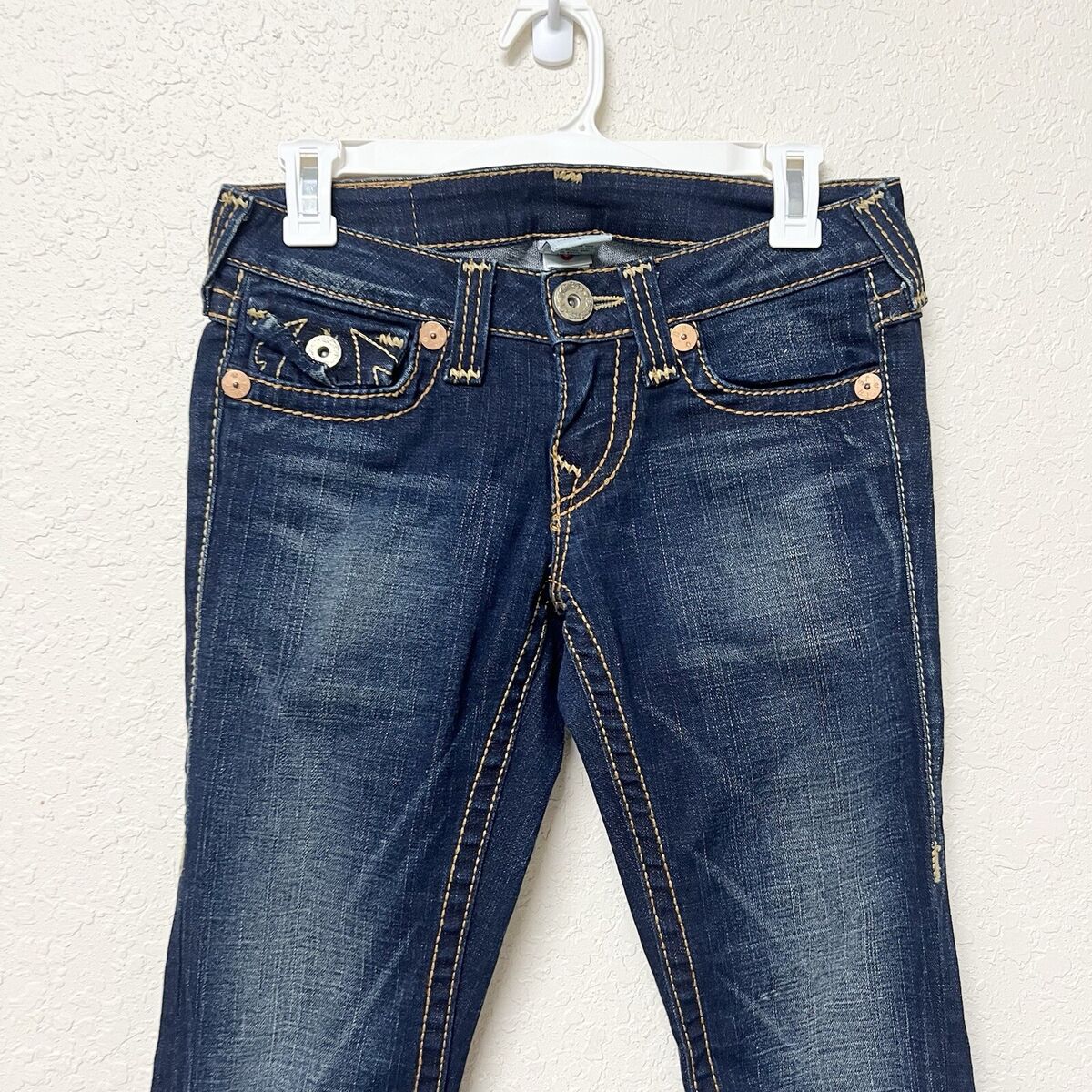 True Religion Joey Big T Women Y2K Thick Stitch Flare Jeans True Religion Joey Big T Women Y2K Thick Stitch Flare Jeans