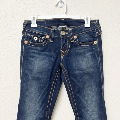 True Religion Joey Big T Women Y2K Thick Stitch Flare Jeans True Religion Joey Big T Women Y2K Thick Stitch Flare Jeans