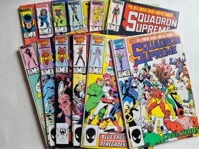 Squadron Supreme run 1 2 3 4 5 6 7 8 9 10 11 12 complete set Marvel Comics 1985