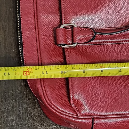 COACH Crossgrain Dark Red LEATHER BRIEFCASE 71681 Slim Laptop Crossbody Bag FLAW - Picture 23 of 23