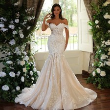 Mermaid Vintage Elegant Wedding Dresses Sweetheart Off The Shoulder Bride Gowns