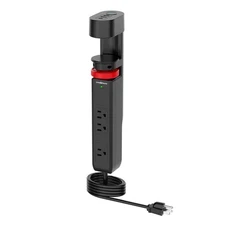 Link2Home 6-in-1 Desk Clamp Power Strip with 3 Outlets and 3 USB Ports Type-A...