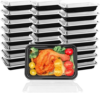 30 Pack 16Oz Meal Prep Containers Reusable, Plastic Food Storages with Lids, Sta