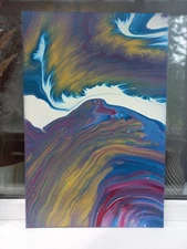 Original Fluid Abstract Painting Contemporary Acrylic Art for Living Room, 24x16