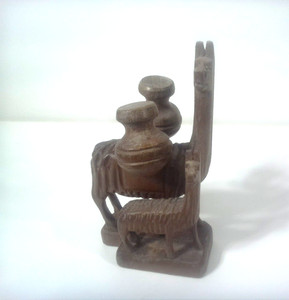 Hand Carved Wooden Llama Alpaca Figurine Baby Cria Peru South American