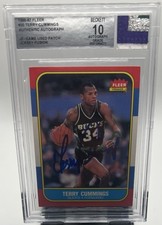Terry Cummings 1986-87 Fleer Jersey Fusion Auto Patch Beckett Auto 10