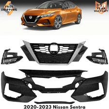 Front Bumper Cover Fascia & Grille Assembly For 2020-2023 Nissan Sentra