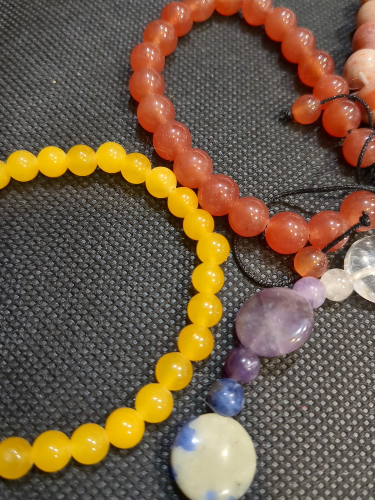 Multi-stone Stretch Beaded Bracelets - image 2