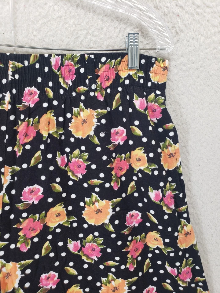 Pantalones Cortos Vintage Van Heusen Para Mujer XL Floral Lunares Rayón Tiro Alto EE. UU. 90s Foto 3 de 4