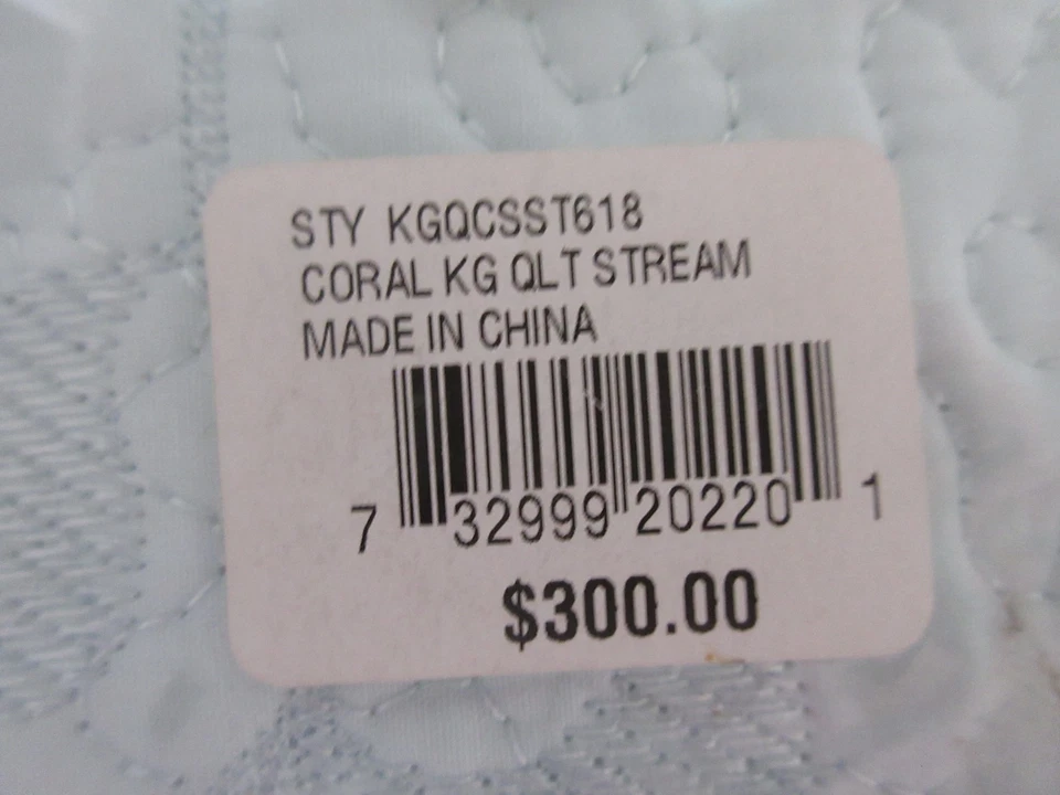 RARO! Juego de edredón Martha Stewart 2007 3 piezas talla king 2 fundas azul coral bordado Foto 3 de 4