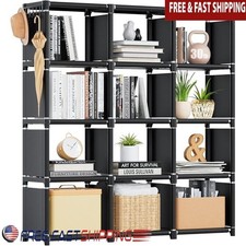 Large 12 Cube Storage Organizer Easy Assemble Bookshelf Home Office Use