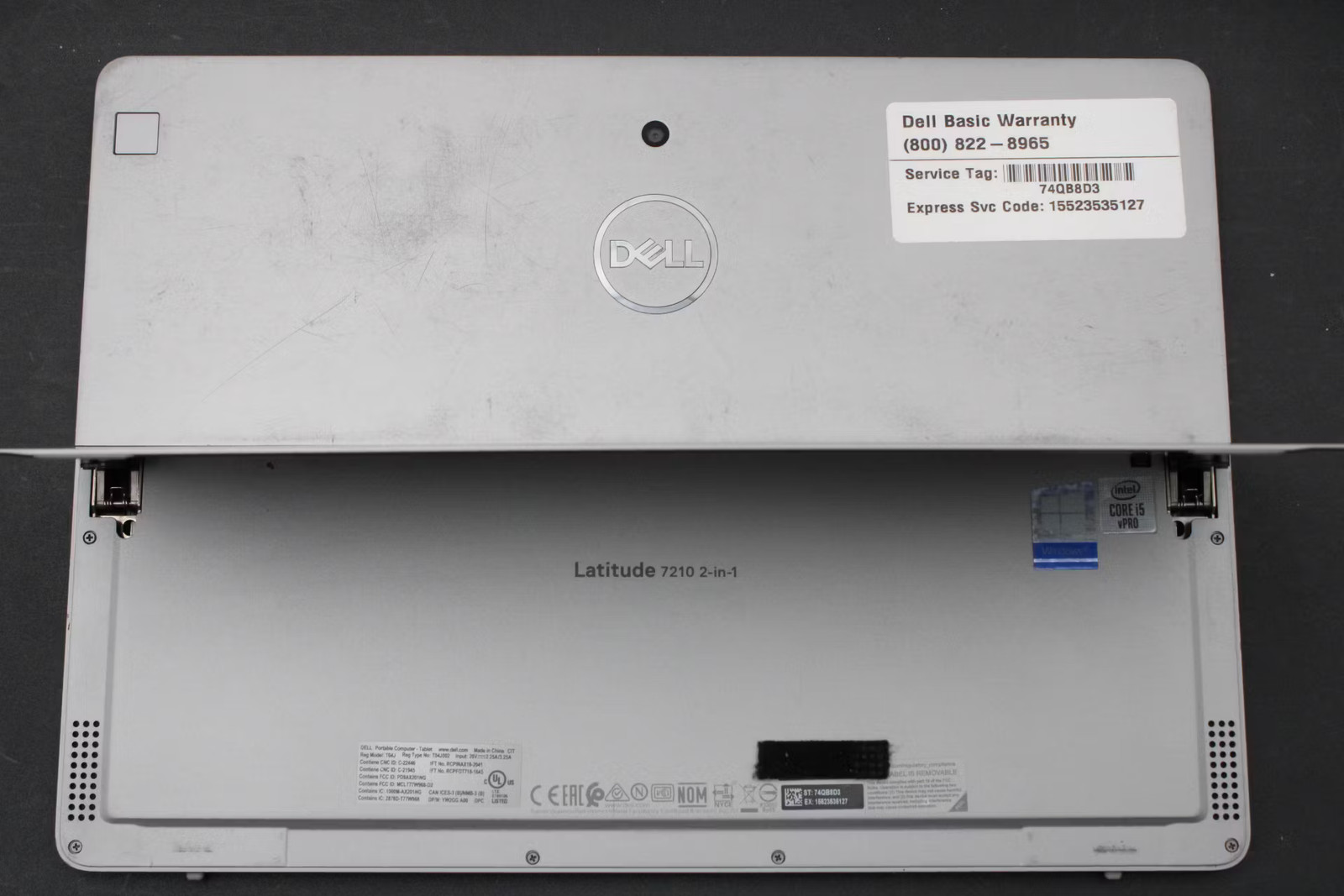 Dell Inc. Latitude 7210 2-in-1, 12.3-Inch Laptop, with Intel(R) Core(TM) i5-10310U CPU @ 1.70GHz, Windows 11 Pro