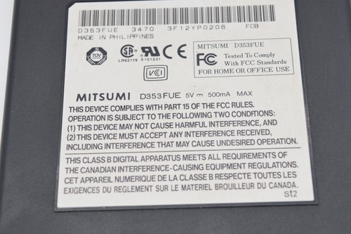 SmartDisk External 3.5” Inch Floppy Drive FDUSB-B2 Mitsumi D353FUE - Photo 5/5