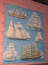 Vintage Stickers Dennison Ships 1 Sheet
