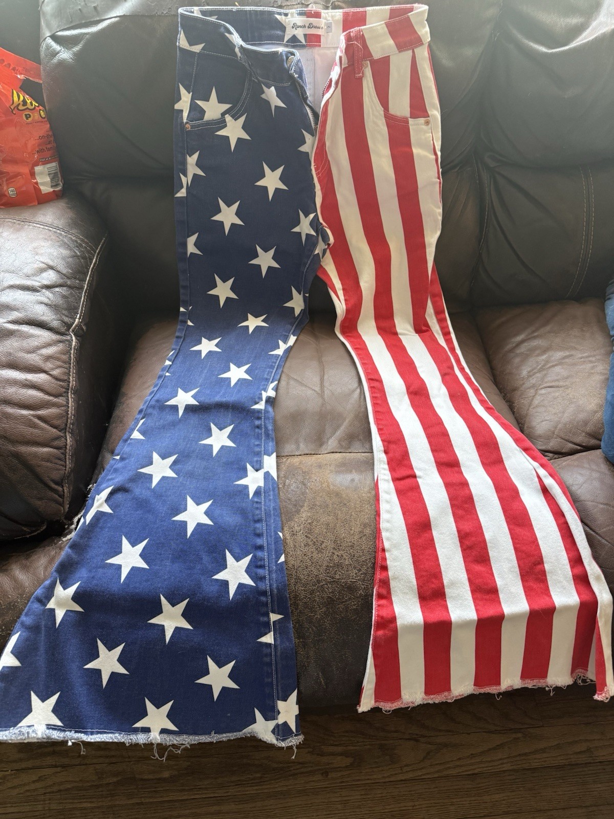 Ranch Dress’n Super Flare Jeans Americana Stars-and-Stripes High-Rise Size 2