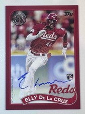 2024 Topps Baseball 1989 Red Retro Autograph #89BA-ED ELLY DE LA CRUZ 24/25