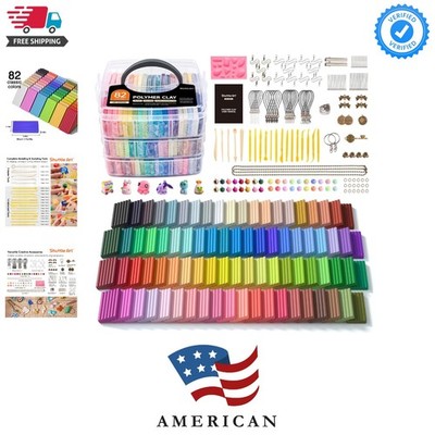 82 Colors Polymer Clay Kit, Oven Bake Clay for Kids, 19 Sculpting Tools, 16 A...