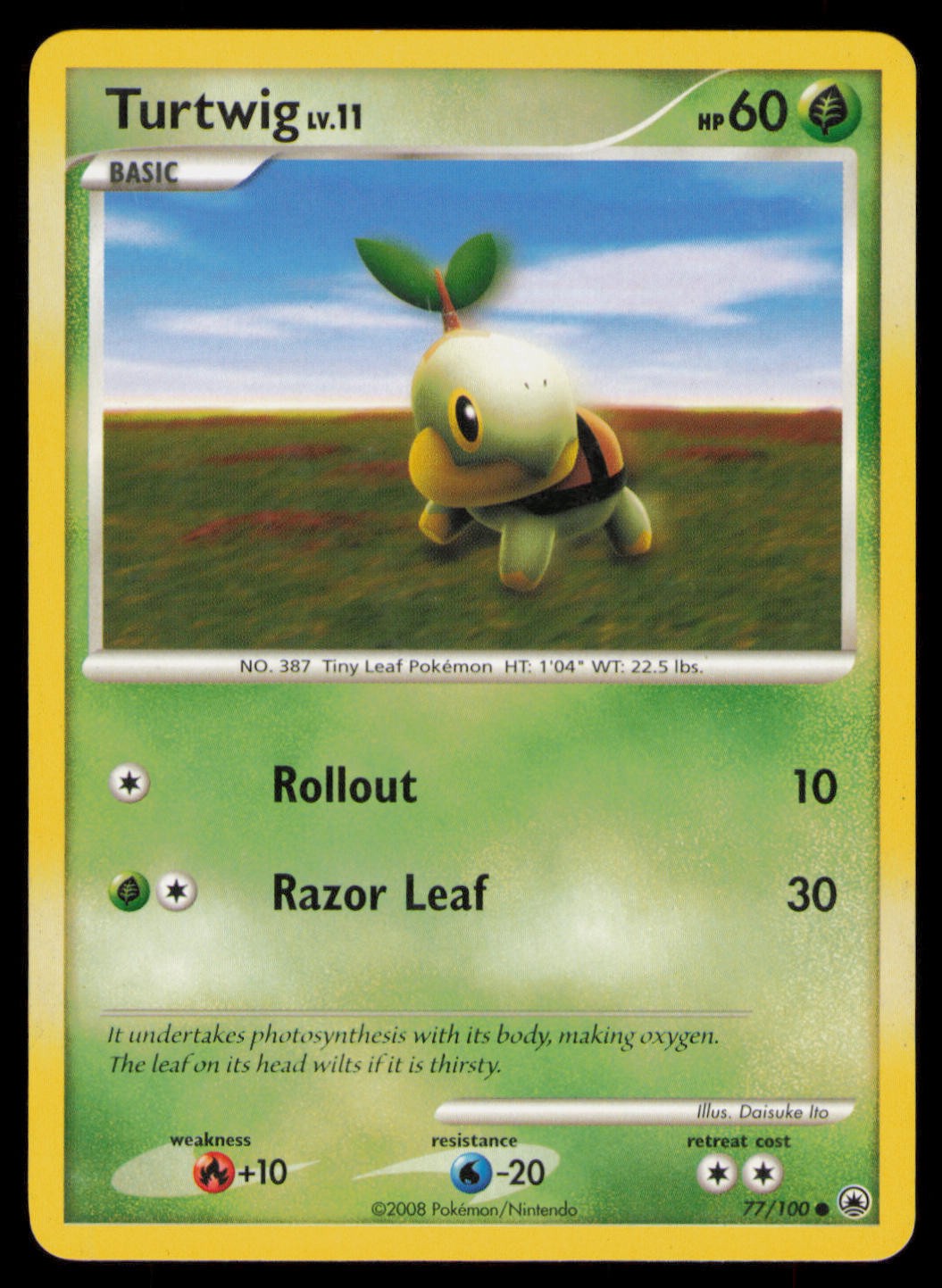 Turtwig 77/100 Common Majestic Dawn Pokemon Near Mint