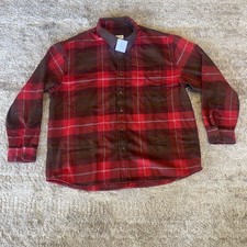American Eagle Shirt Mens 2XL Red Plaid Flannel Button Up Heavyweight Outdoor