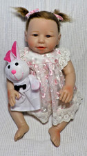 Lovely little reborn girl 17 inch doll by Otard dolls. Vnyl / Cloth.
