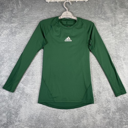 Adidas Techfit Shirt Mens Small Green Compression Train Work Out Stretch Tight - Picture 3 of 12