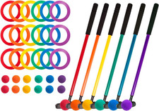 Mini Golf Clubs: Multi Colored Putt Putt Miniature Golfing Set for Kids - 6 Putt