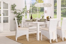 Rattanstuhl Natur-Rattanstühle weiß - Massivholz - Indoor für innen