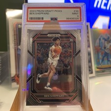 2023-24 Panini Prizm Draft Picks Ben Sheppard #34 Pacers Card PSA MINT 9 RC