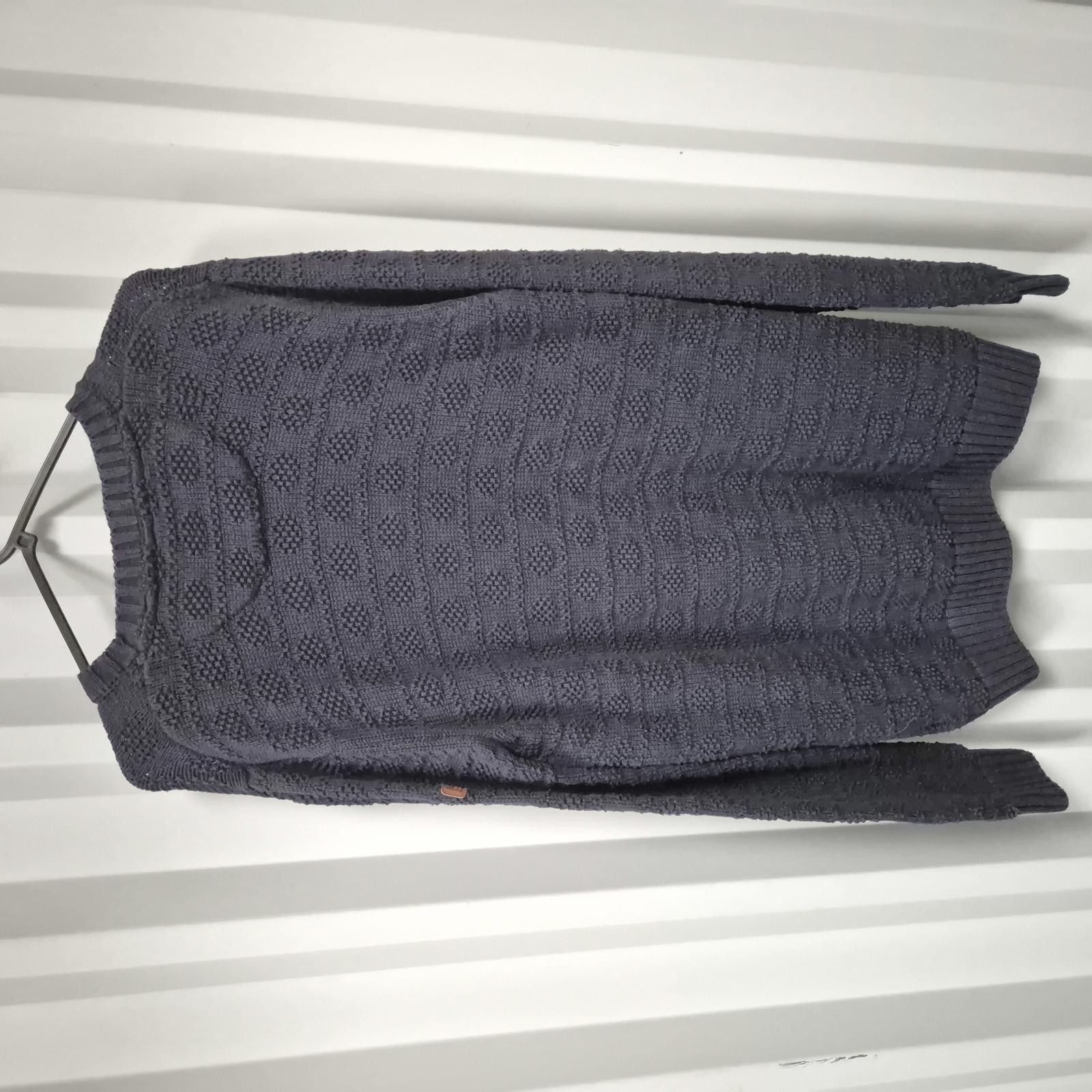 Weekend Offender Cable knit Jumper Mens Large Navy Blue Sweatshirt Sweater image 8