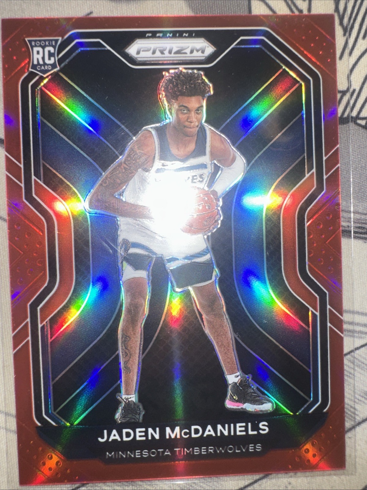 2020-21 Panini Prizm - Jaden McDaniels #277 red Prizm /299 (RC)