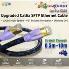 Gold 23AWG Cat6a SFTP 10GbE Cable Shielded RJ45 PET Braided AU Made Straight PUR