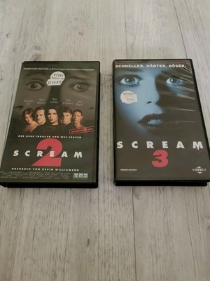Vhs Scream 2+3 ERSTAUFLAGEN GROßBOXEN FSK18 /FSK16 UNCUT