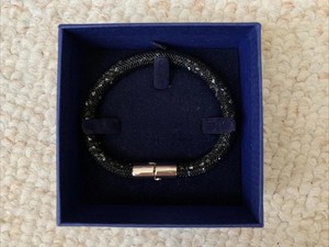 Swarovski Stardust Bracelet Black Jet Hematite Crystals Size 20cm with Box & Tag