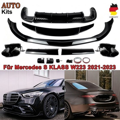Front Spoiler Heckdiffusor Bodykit Für Mercedes S-Klass W223 Bs Style Schwarz DE