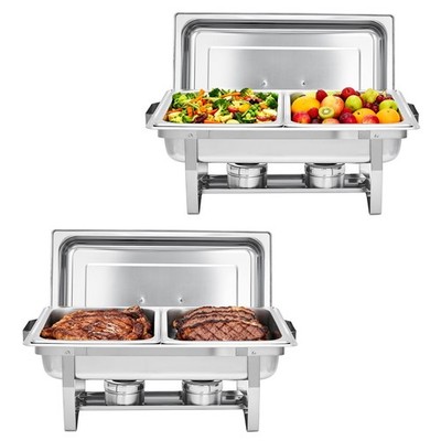 2/4/6X 8Qt Chafing Dish Buffet Set 316 Stainless Steel Chafer for Catering