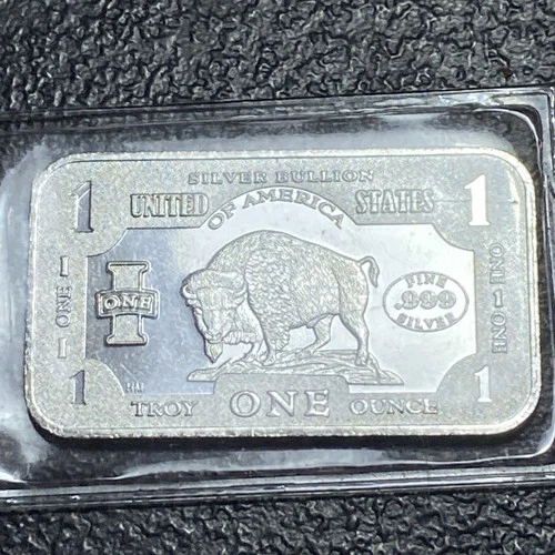 BUFFALO BAR IN 1 OZ .999 FINE SILVER SEALED CASE UNCIRCULATED
