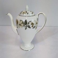 Wedgwood Beaconsfield Coffee Pot Coffeepot  8.5" H Ex Con Green Cream Flowers