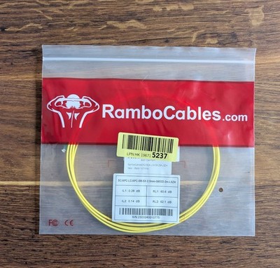 Fibre Optic Cable SC/APC to LC/APC, OS2 Singlemode Patch Cable, 2 m