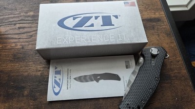ZERO TOLERANCE 0308BLKTS FLIPPER KNIFE 20CV TIGER STRIPE Used W/ Box 