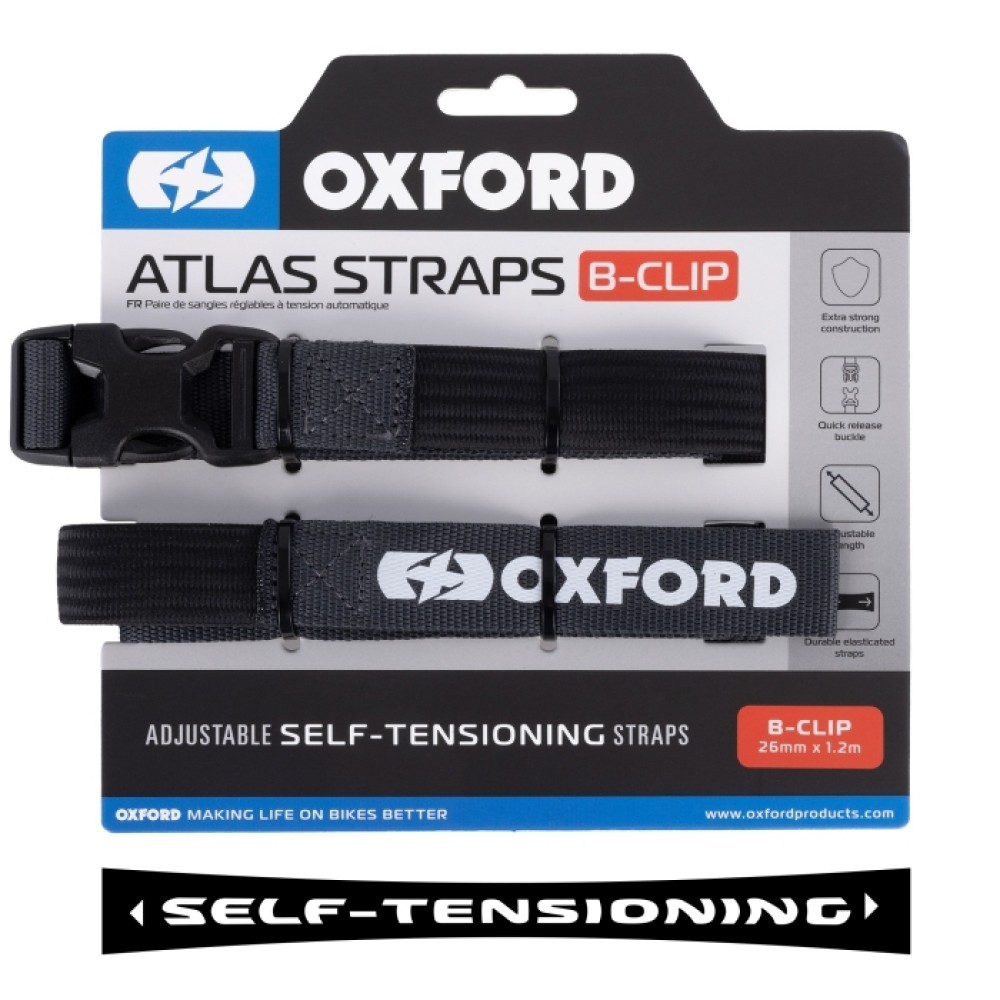 Oxford Products Atlas Straps B-Clip 26mm x 1.2 Black OX318