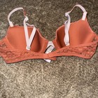 NWOT 2017 Victorias Secret Lined Demi Lace Overlay Rust Orange Bra Size 34B — photo 2