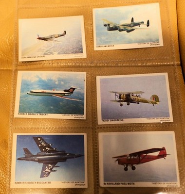 NABISCO FOOD 1970 HISTORY OF AVIATION COMPLETE SET TEN TRADING CARDS