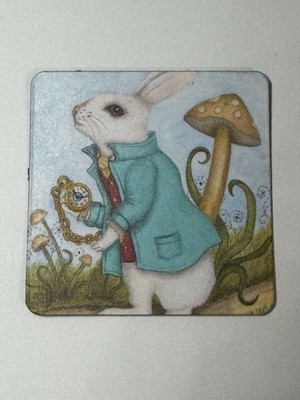 I'm Late, Cute White Rabbit, Mushroom, Bunny, Checking Time fridge ...