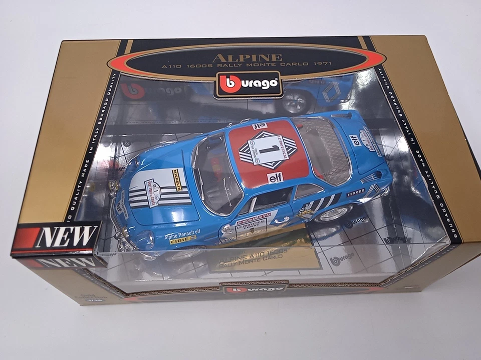 Bburago Alpine A 110 1600S Rally Monte Carlo 1971 Gold Collection Scala 1/16 - Immagine 2 di 4