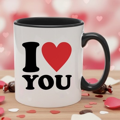 I Love You Tasse bedruckt Liebe Herz Muttertag Neuheit Geschenk 10 Unzen Kaffee Tee Tasse