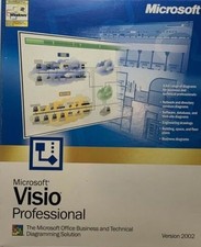 Microsoft Visio Professional 2002 Full Version w/ 5 Keys License for 5 PCs