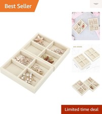 Small Jewelry Tray-Ring Organizer 2PCS Velvet Rings Earrings Display Tray St...