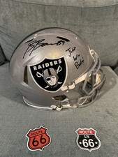 Brock Bowers SIGNED LV Raiders Authentic  Helmet ?Just Win Baby? Inscr Fanatics